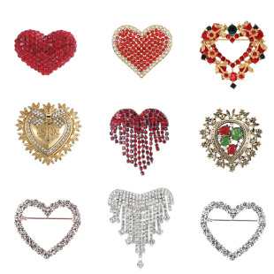 Teachers' Day Gift Love Brooch Niche Luxury Full Diamond Corsage Fashion All-match Clothing Accessories Pin Women