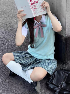 JK Uniform Knitted Sweater Vest Vest 2024 Summer Japanese College Style Stacked V-neck Top Wearing suit