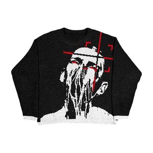 Europe and the United States cross-border autumn and winter loose pullover sweater trend hip-hop style inside and outside sweater sweater wholesale