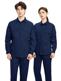 Pure Cotton Summer Long-Sleeved Workwear Grid Suit Men's Cotton Long-Sleeved Electrician Power Short-Sleeved Summer Workwear