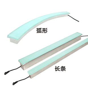 Floor tile lamp 12WLED strip buried line lamp curved outdoor square embedded induction 304 stainless steel