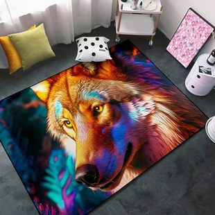 Crystal Velvet Dream Boy Room Wolf Carpet-Wolf Carpet-Wolf Carpet Bedroom Living Room Entry Door Mat