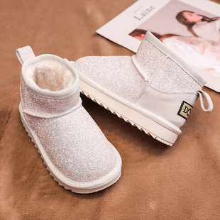 New children's winter cotton-padded shoes warm fleece-lined baby snow boots soft bottom baby toddler shoes girls' cotton-padded boots thickened