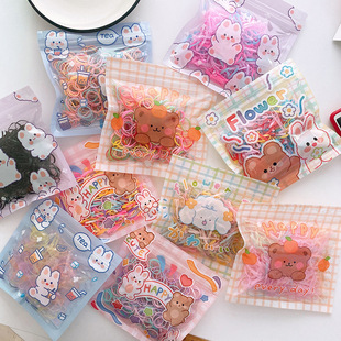 200 PCs bagged cute ice cream color high elasticity small size children's braided hair disposable rubber band hair band hair accessories