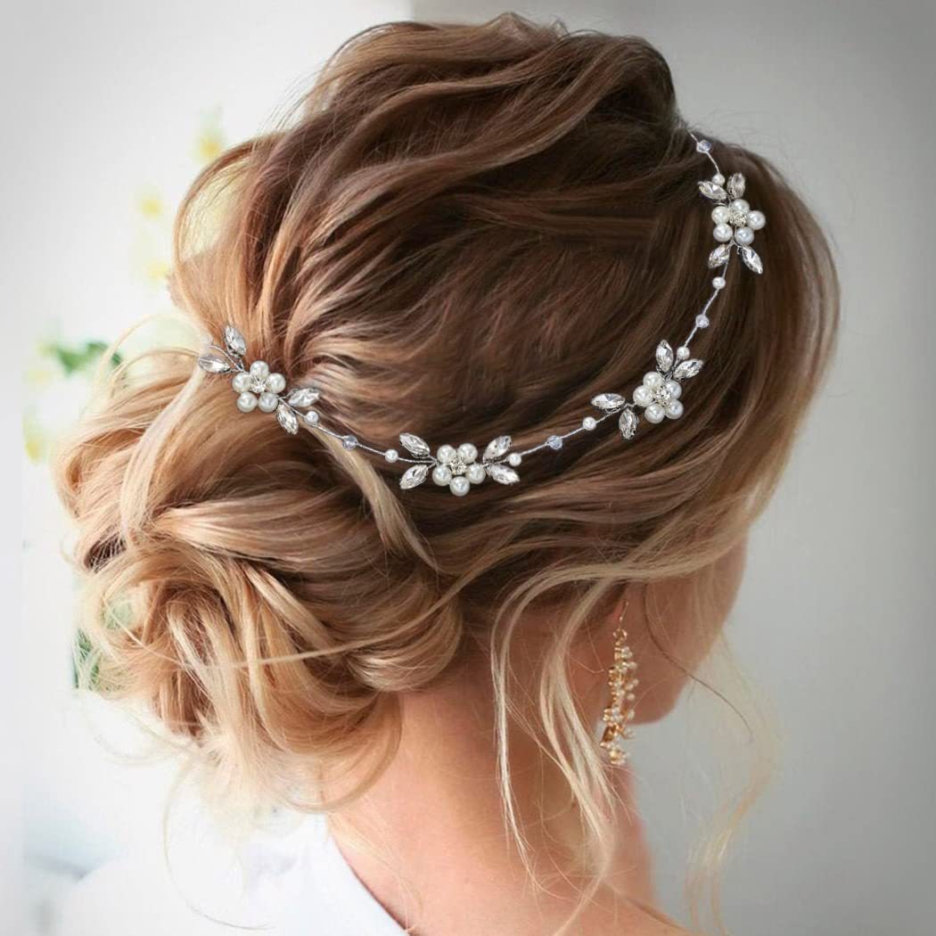 Europe and the United States cross-border bride wedding pearl soft chain headdress hair chain hair accessories factory direct sales
