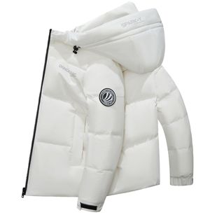 2023 slim-fit winter down jacket men's warm bread coat white duck down jacket Korean style men's thickened down jacket