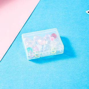 Transparent Small Box with Lid Mini Plastic Box Small Plaid Small Object Parts Fish Hook Storage Box Small Medicine Box