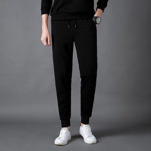 2023 autumn and winter fleece-lined warm pants men's pants toe Harlan pants loose pants simple men's casual pants