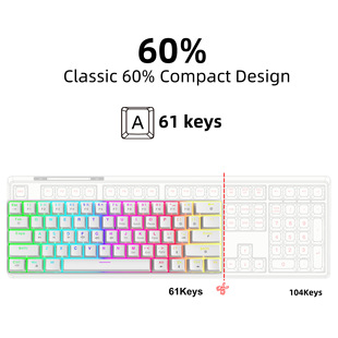 61-клавишная механическая клавиатура RGB с подсветкой игровой клавиатуры