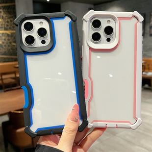 Color Matching Space Shell Suitable for Iphone16Promax Mobile Phone Case Four Corners Anti-Fall 1514131211 European and American New Style