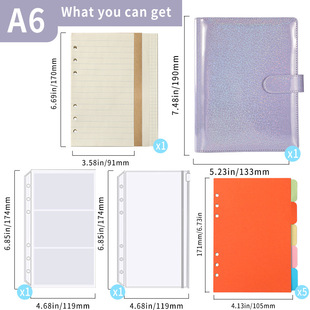 in stock cross-border exclusive for Amazon Macaron creative gypsophila creative notepad loose-leaf bookkeeping pu notebook