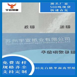 Free sample high temperature resistant 40/60/80/90/100/120g translucent Glassin release paper