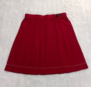 [Red pleated skirt 42cm] Japanese Orthodox Daily tr solid color pleated skirt College factory wholesale