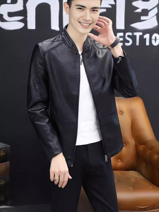 Cross-border Leather Men's Youth Fashion Autumn and Winter New Slim-fit Korean Handsome Men's Autumn Coat Leather Jacket for Men