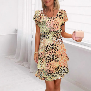 Cross-border 2025 Summer New Korean Style Loose Slim Belly Covering Layer Chiffon dress Women