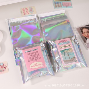 Ins style laser self-adhesive bag card-out packaging bag laser packaging bag optional capacity packaging bag parity