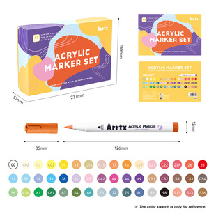 Arrtx ateshi soft head acrylic marker pen suit 24 colors absolutely purple Firefly light 36 colors painting Dream Planet