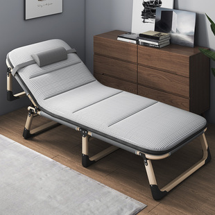 Folding Bed Single Bed Nap Household Simple Lunch Break Bed Accompanying Portable Multifunctional Army Bed Office Recliner