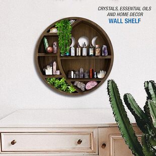 Трансграничный Crystal Wooden Shelf Круглая Луна Деревянные подвески Декоративные Настенные украшения