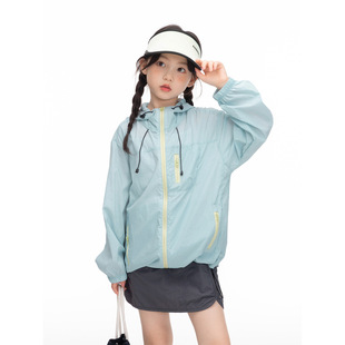 Girls Outdoor Lightweight Sun Protection Clothing 2025 Summer New Kidsren's Anti-Uv Casual Loose Breathable Sun Protection Clothing