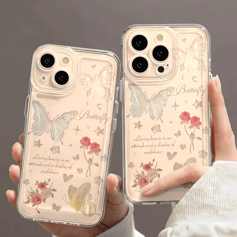 Butterfly Rose Compatible Xiaomi 15/14 Pro Phone Case 13/12 Soft 11/10 Pro Cartoon 4 Redmi 4X Soft Case