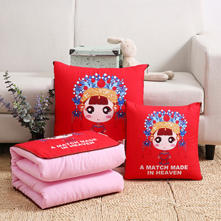 Digital printing multifunctional pillow quilt lunch break cushion quilt car pillow blanket LOGO gift pillow