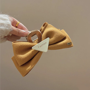 Large Bow Grab Clip High-grade Sense Hairpin Women's Head Hair Shark Clip Elegant Plush Hairpin Hair Accessories