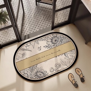American Style Bathroom Absorbent Foot Mat Household Bathroom Quick-drying Dirt-resistant Anti-slip Mat Easy-care Diatom Mud Mat