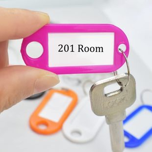 Color PP plastic key tag luggage hotel office key chain identification tag plastic number classification key tag