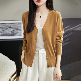 Spring and Summer New Lyocell Knitted Cardigan Women's Thin High Waist Outer Sweater High-end Dress Top Coat