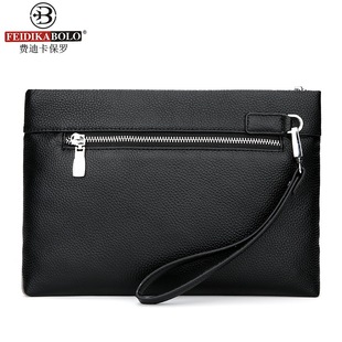 Ferdica Paul Men's Handbag First Layer Cowhide Handbag Genuine Leather Wrist Bag Large Capacity Casual Annual Meeting Gift