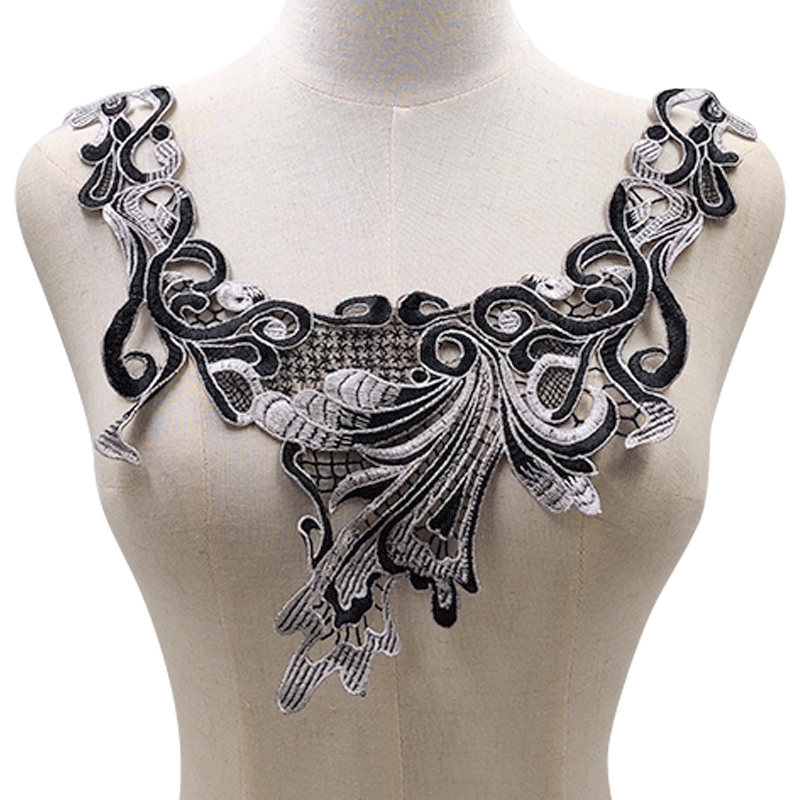 Water Soluble Lace Collar Heavy Yarn-dyed Embroidery Corsage Three-dimensional Hollow-out Embroidery Collar Colored Fake Collar