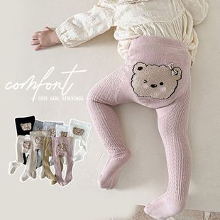 Spring and Autumn New Children's Pantyhose Knitted Cartoon Baby's Baby's Pants Medium Thick Outer Wear Large PP Girls' Leggings