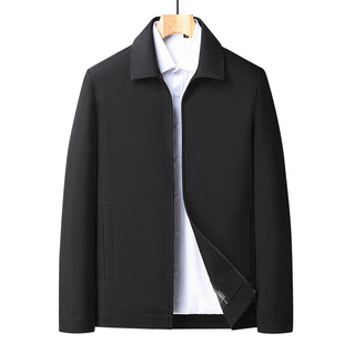 New middle-aged and elderly spring and autumn jacket outer wear business sports Korean style loose plus size business jacket