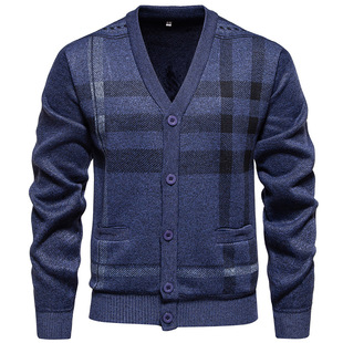Cross-border foreign trade autumn and winter new men's fashion casual versatile plus size sweater coat cardigan sweater