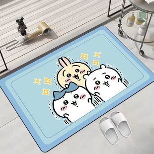 Cartoon chiikawa Qika Wow Floor Mat Bathroom Floor Mat Entrance Door Mat Toilet Door Absorbent Foot Mat