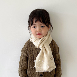 Children's Hat and Scarf Two-piece Autumn and Winter Korean Knitted Hat Baby Warm Wool Hat for Boys and Girls Pullover Cap