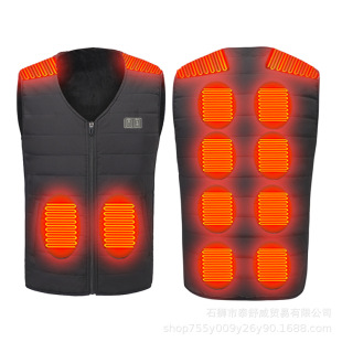 Factory wholesale new smart heating 12 zone leisure warm vest winter men's warm double control heating vest