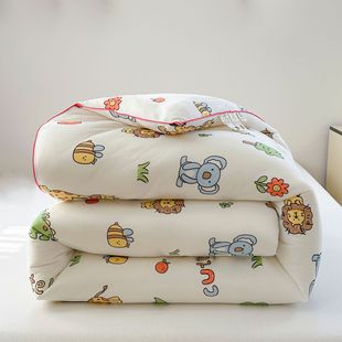 Class A Baby Grade Milk Knitted Winter Quilt Cartoon Printed Soft Cute Four Seasons Kindergarten Home Quilt