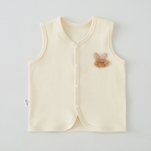 Baby Vest Spring and Autumn Outfit Baby Children's Vest Vest Girl Boy's Pure Cotton Waistcoat Newborn Vest