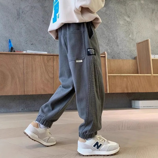 Boys' Pants Spring and Autumn Outer Wear 2024 New Autumn Children's Pants Autumn Boys Middle and Big Children's Casual Pants