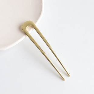 U-shaped Hairpin Metal Ball Head Hairpin Antique Hanfu Frosted Ins Style Solid Color Simple Disc Hair Pin Candy Color