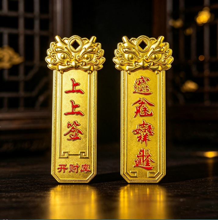 Exquisitely carved, the "Shangshangqian" (Good Fortune Amulet) brings continuous good fortune, a pendant charm, amulet, keychain, attracting wealth from all directions, decoration
