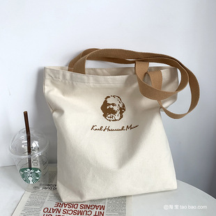 New Autumn and Winter Canvas Bag Men's and Women's Simple All-match Artistic One-shoulder Portable Environmental Protection Bag Artistic