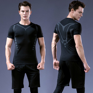 Short Sleeve Shorts Sports suit Men's Running Equipment Fitness Clothes Morning Running Clothes Cycling Bicycle Quick-drying Clothes Summer