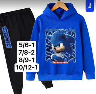 Spring and Autumn Boys 2-Piece Set Boys and Girls Clothes Hoodie + Trousers Children's Sports Sweater Suit Knitting Sports