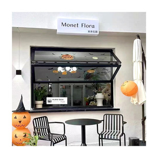 Customized Aluminum Alloy Upper and Lower Folding Windows Sliding Windows Cafe Milk Tea Shop Internet Celebrity Restaurant Doors and Windows Factory Direct Sales