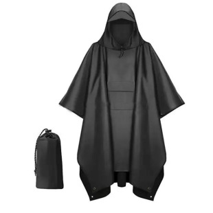 Foreign Trade Canopy Multifunctional Three-in-One Raincoat Hiking Mountain Climbing Outdoor Camping Siaman Portable PU Cape Poncho