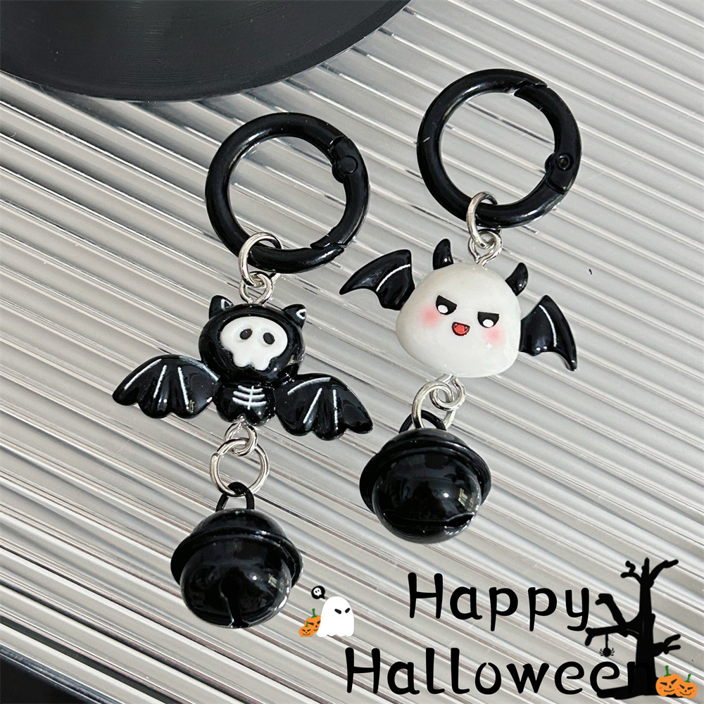 Halloween Bat Bell Keychain Original Ins Style Cartoon Funny Pendant Bag Girlfriend Gift Accessories