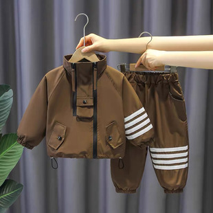 Boys' Spring Dress Fashionable Street-fried Handsome Two-piece Set Baby's Spring Children's Cool Handsome suit 2025 Sports Trendy Children's Wear